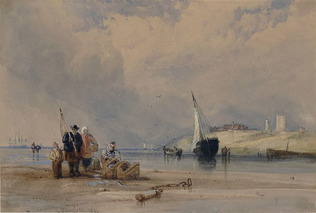 Coast Scene, Cromer, by Clarkson RA Stanfield, watercolor, 1830