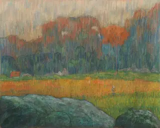 Landscape with Figure and Houses, by Claude-Emile Schuffenecker