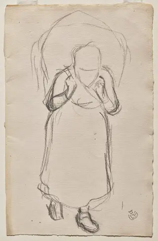 Study for "Seaweed Gatherers, Yport", by Claude-Emile Schuffenecker