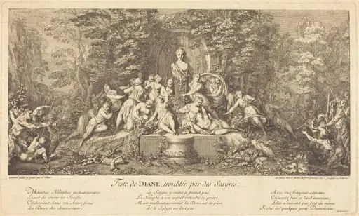 Feste de Diane, Troublee par des Satyres (Feast of Diana Disrupted by Satyrs), by Claude Gillot