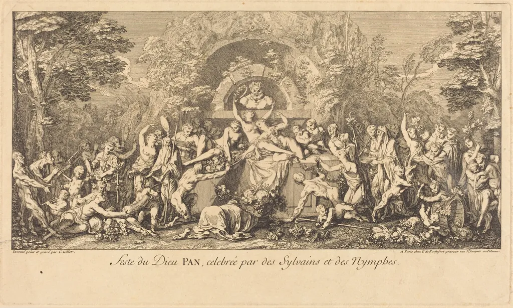 Feste du Dieu Pan, celebree par des Sylvains et des Nymphes (Feast of the God Pan Celebrated by Sylvans and Nymphs), by Claude Gillot, ink, 1698