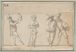 Four Singing Commedia Dell'Arte Characters