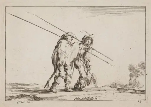 Two Pikemen Traveling on Foot, by Claude Goyrand