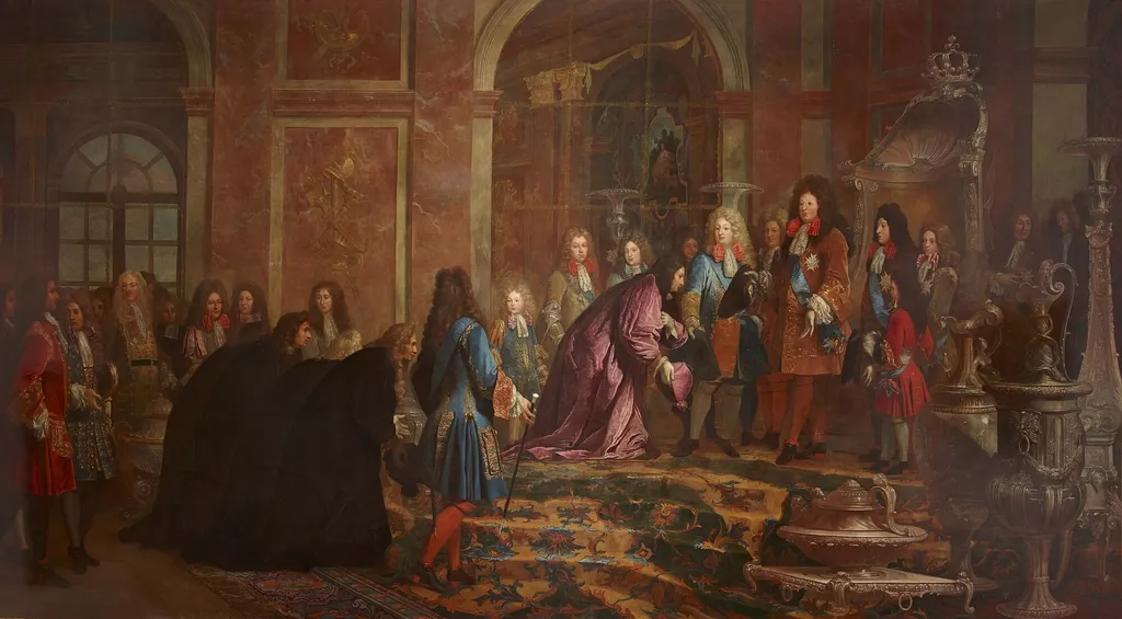 Reparations made to Louis XIV by the Doge of Genoa on 15 May 1685, by Claude-Guy Hallé, oil, 1715