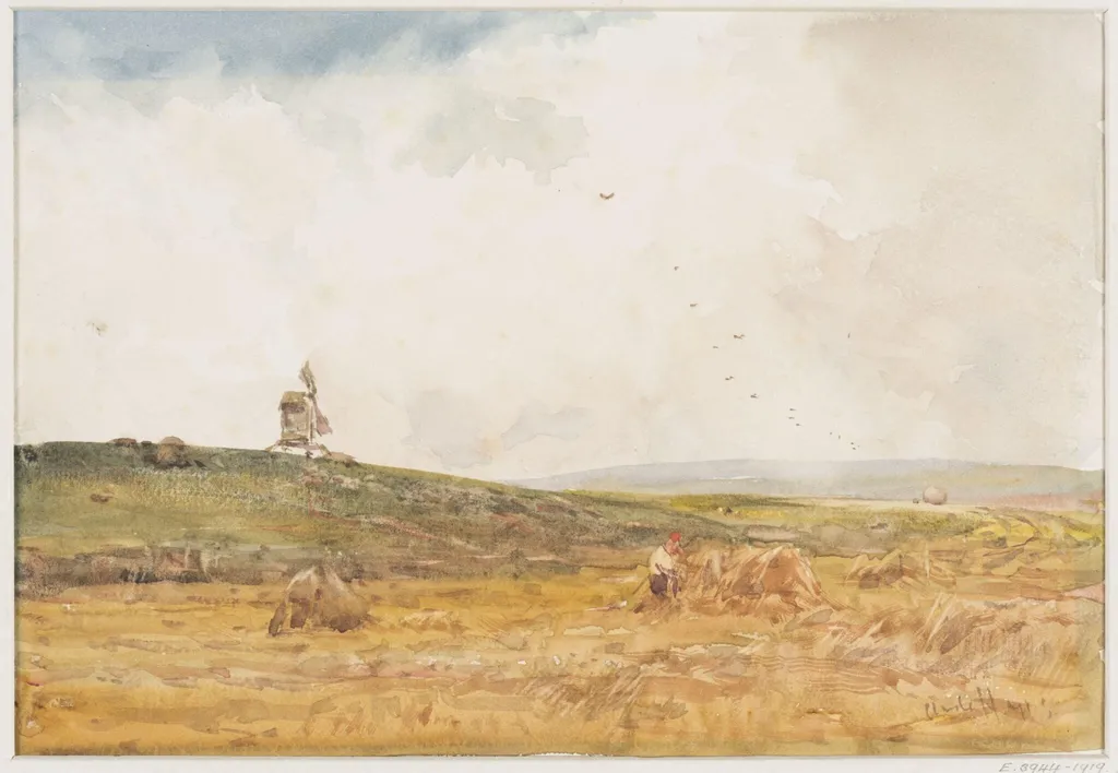 Landscape with Cornfield and Windmill, by Claude Hayes, 1852