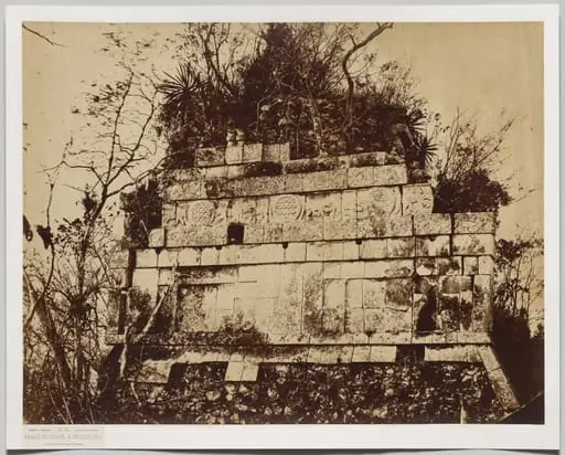 Palace of the Circus at Chicen-Itza (bas relief of tigers), by Claude-Joseph-Désiré Charnay