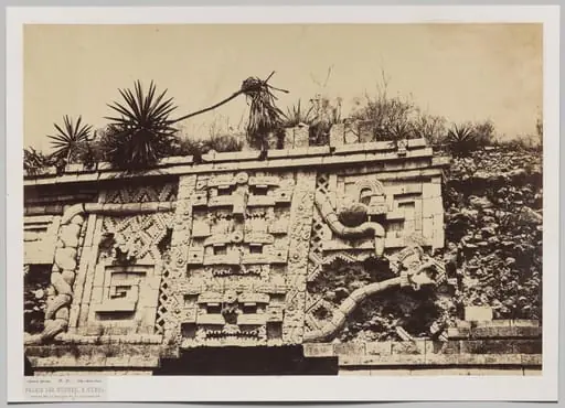 Palace of the Nuns at Uxmal (detail from the façade of the snake), by Claude-Joseph-Désiré Charnay