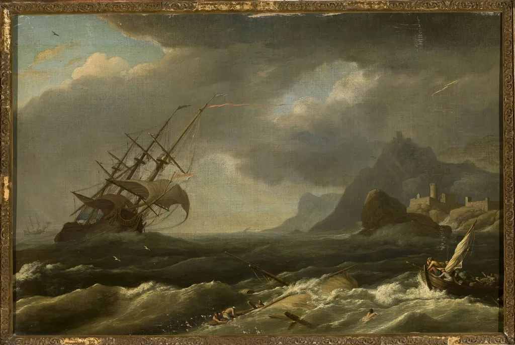 Castaways during a sea storm, by Claude-Joseph Vernet, oil