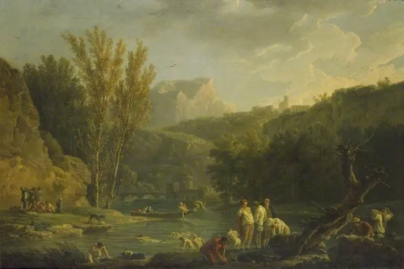 River Scene with Bathers, by Claude-Joseph Vernet