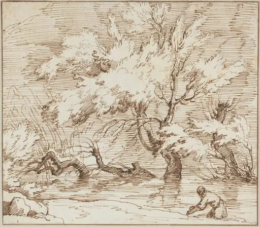 Trees Reflected in a Brook, by Claude-Joseph Vernet