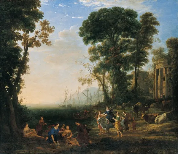 Coast Scene with Europa and the Bull, by Claude Lorrain, oil, 1634