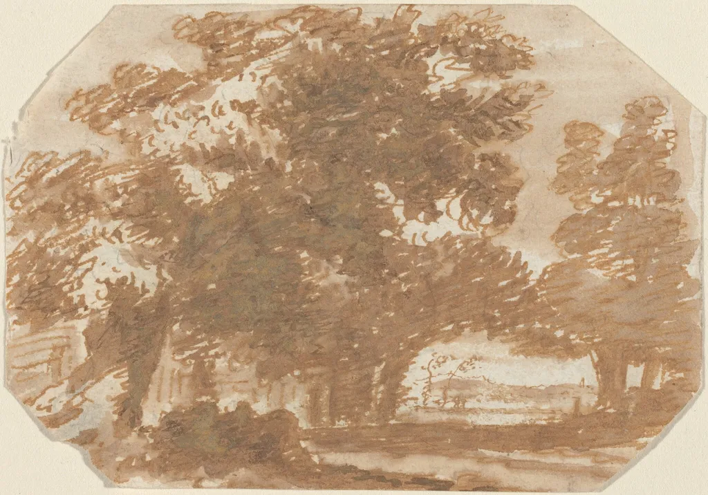 Grove of Trees, by Claude Lorrain, ink, 1640