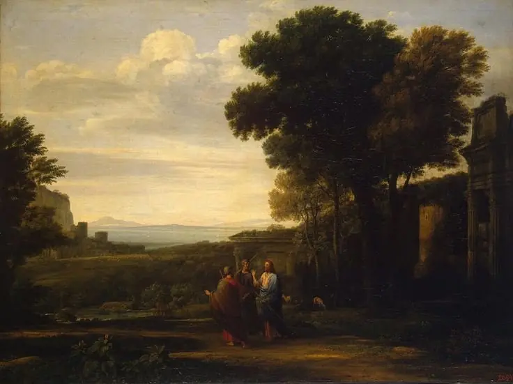 Landscape with Christ on the Road to Emmaus, by Claude Lorrain
