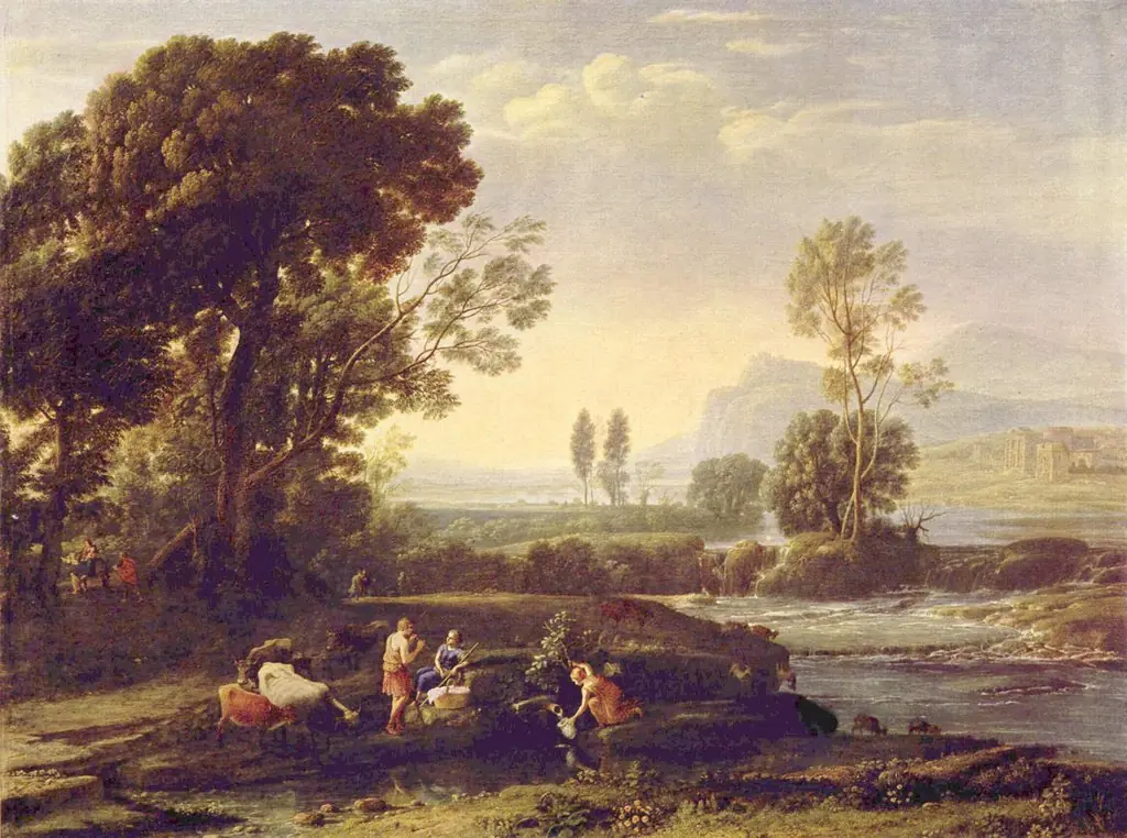 Landscape with Rest in Flight to Egypt, by Claude Lorrain