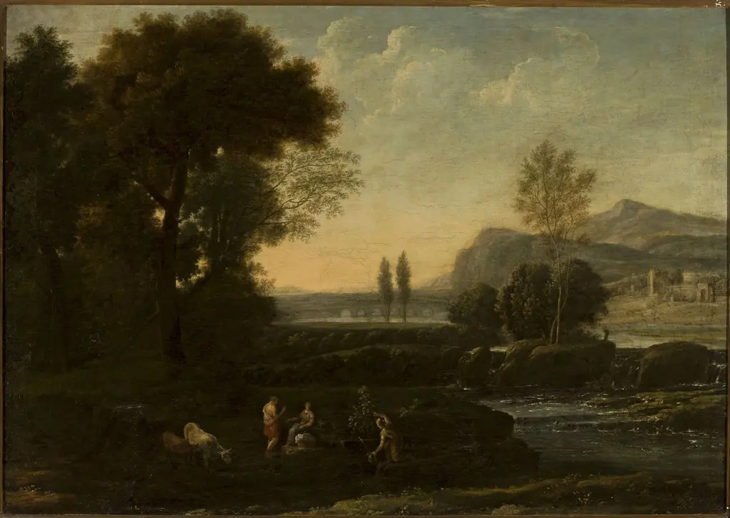 Landscape with shepherds, by Claude Lorrain