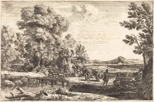 Rebecca and Eliezer (Le pont de bois), by Claude Lorrain