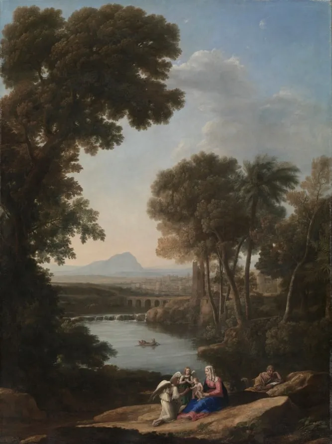 Rest on the Flight into Egypt, by Claude Lorrain, unspecified, 1644