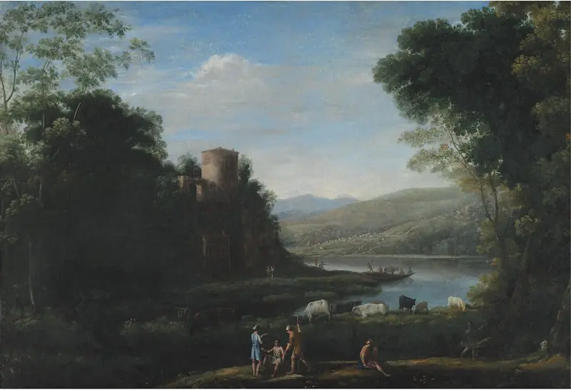 River Landscape with Herdsmen, by Claude Lorrain
