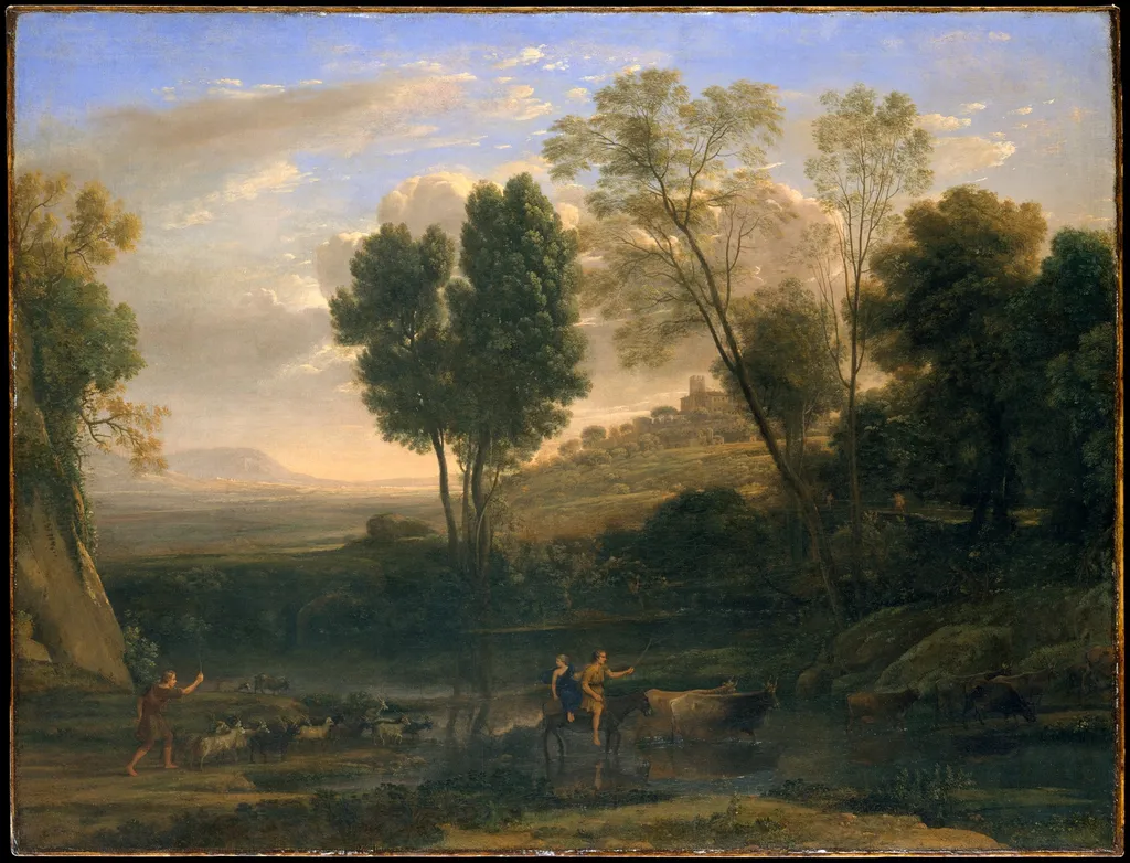 Sunrise, by Claude Lorrain, oil, 1646