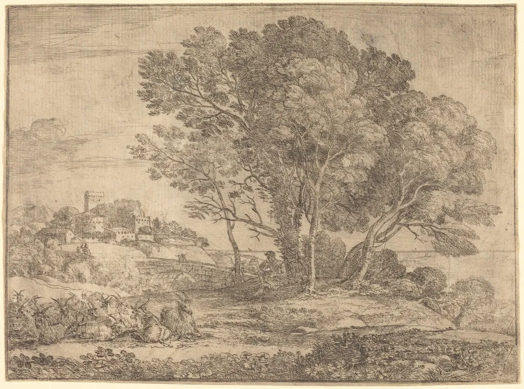 The Goatherd (Le chevrier), by Claude Lorrain, ink, 1663