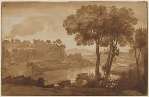 View of the Acqua Acetosa (recto), by Claude Lorrain