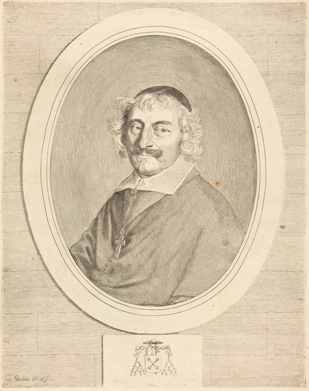 Alphonse III Delbene, Bishop of Orléans, by Claude Mellan, ink, 1643