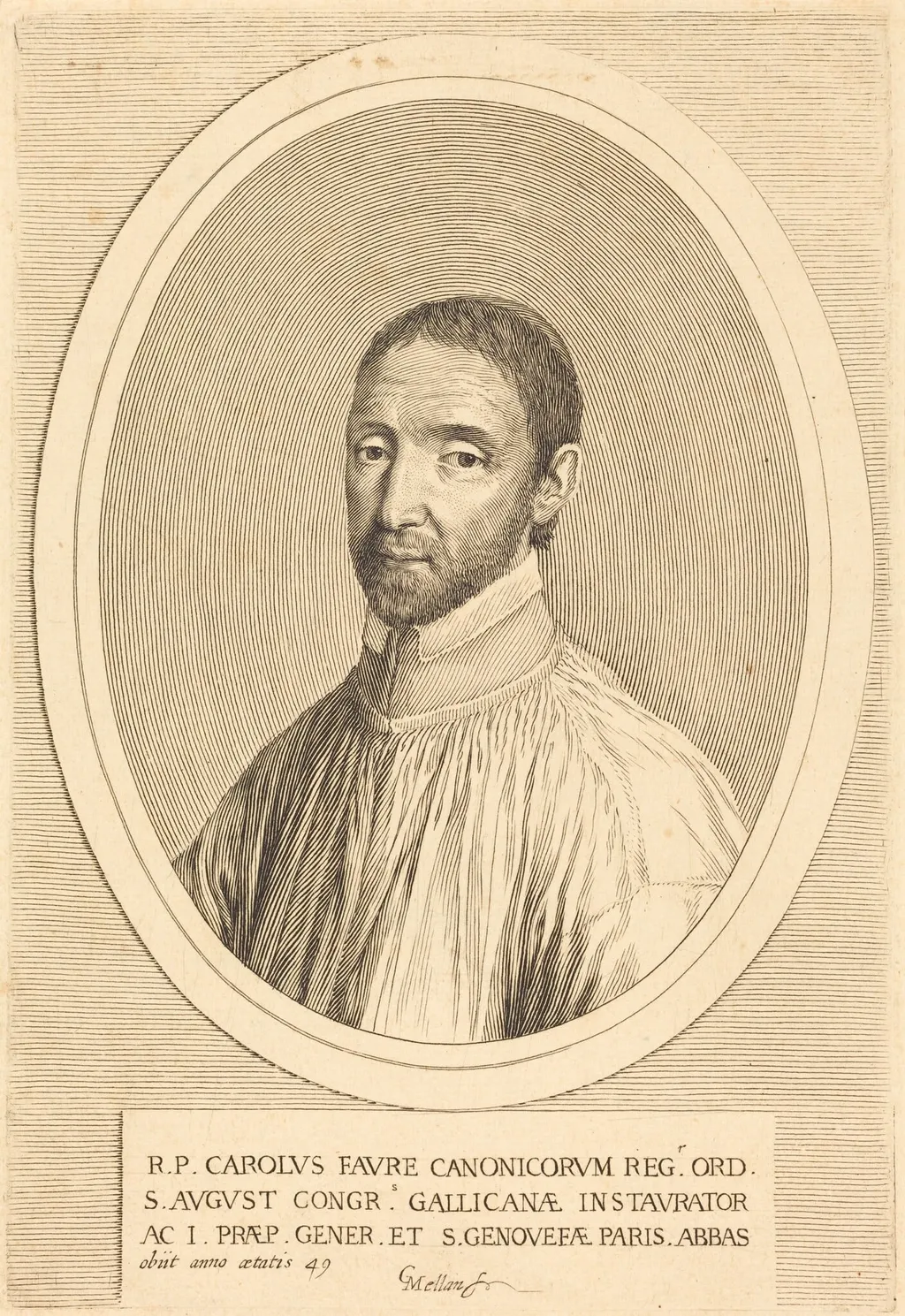 Charles Favre, by Claude Mellan, ink, 1644