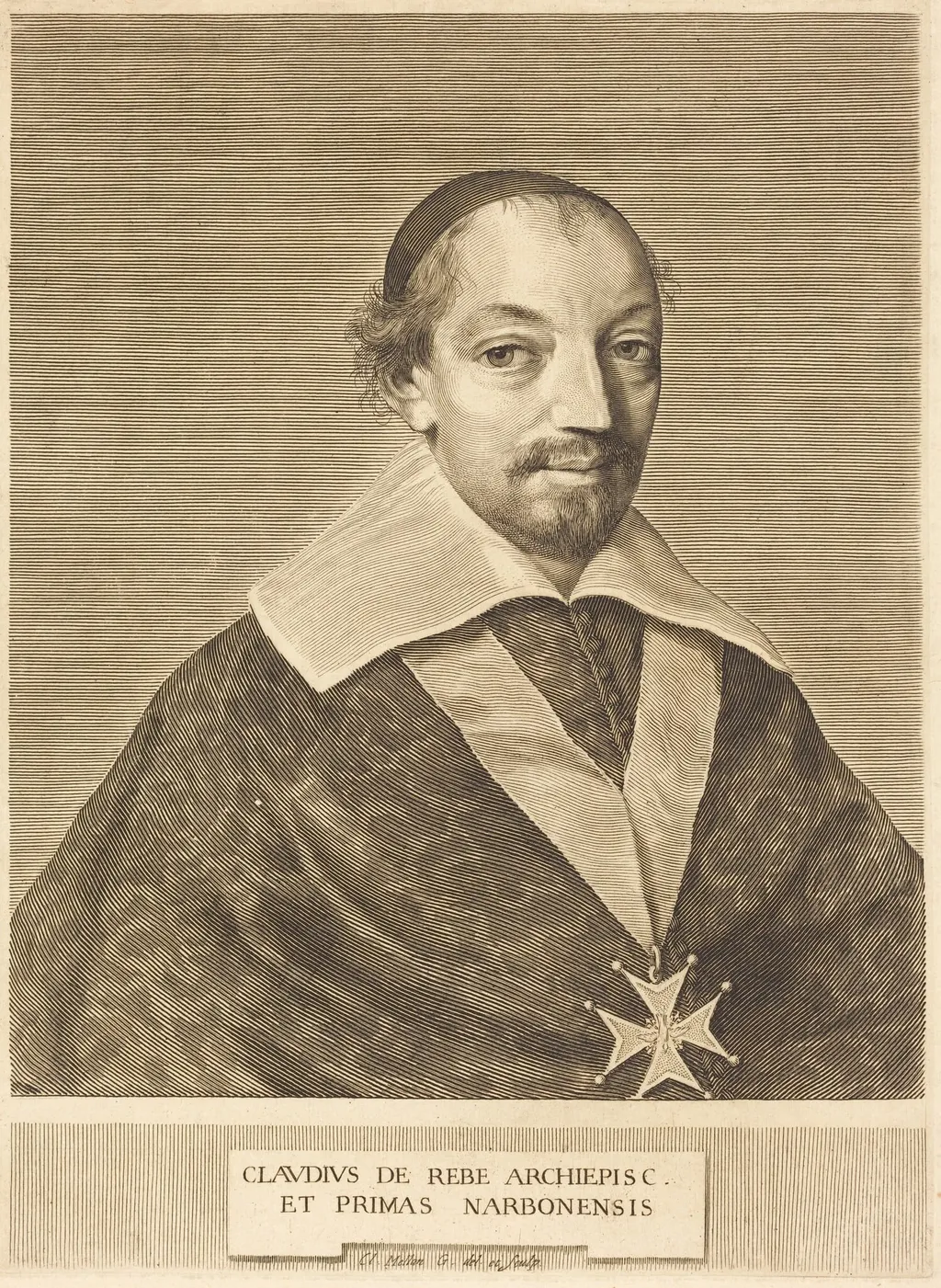 Claude de Rebe, by Claude Mellan, ink, 1643