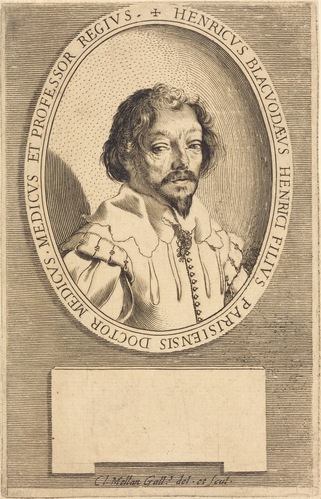 Dr. Henry Blackwood, Jr., by Claude Mellan, ink, 1643