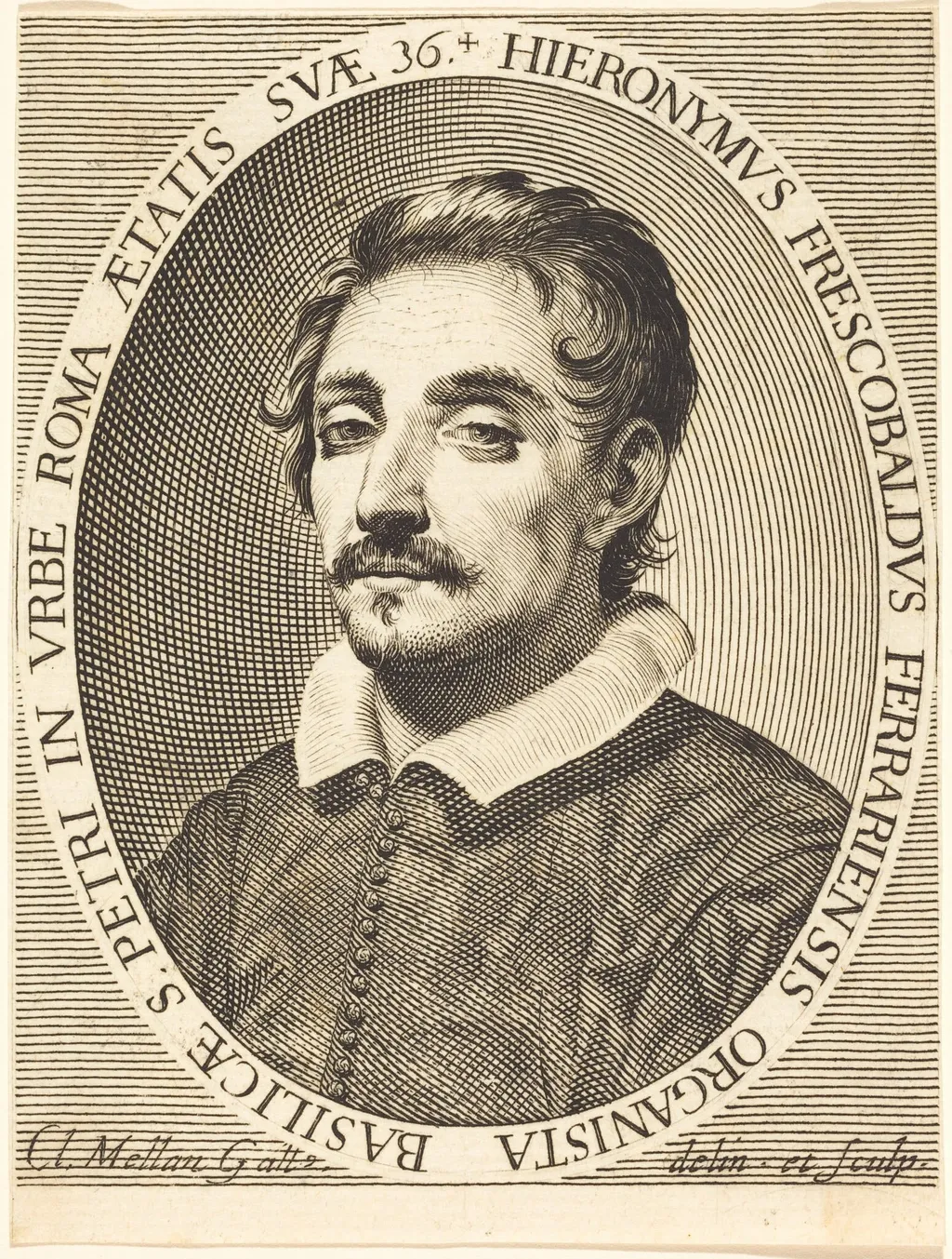 Girolamo Frescobaldi, by Claude Mellan, ink, 1619
