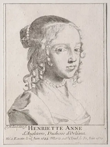 Henriette-Marie d'Angleterre, duchess d'Orleans, by Claude Mellan