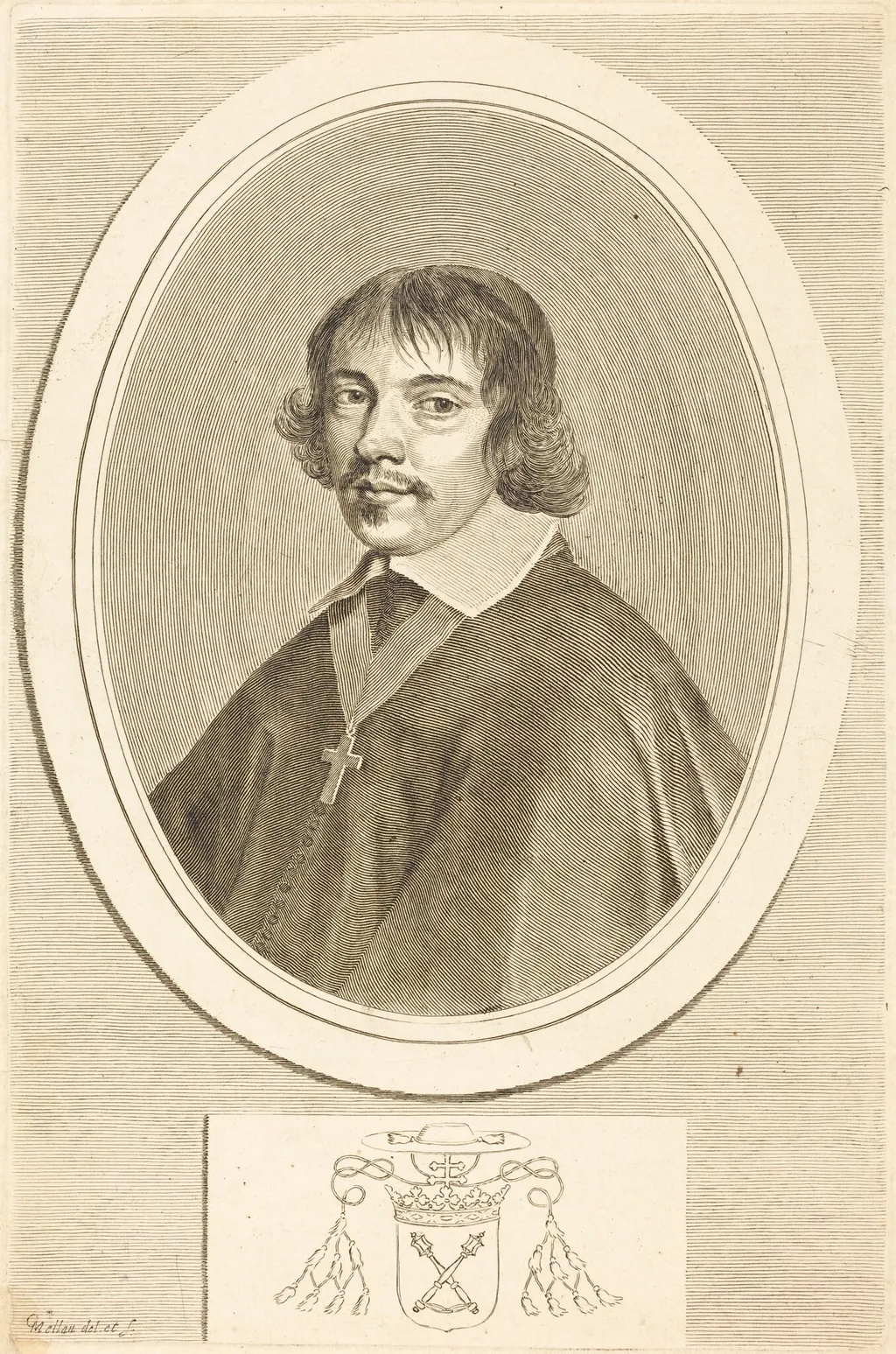 Jean-François Paul de Gondi, Cardinal of Retz, by Claude Mellan, ink, 1643