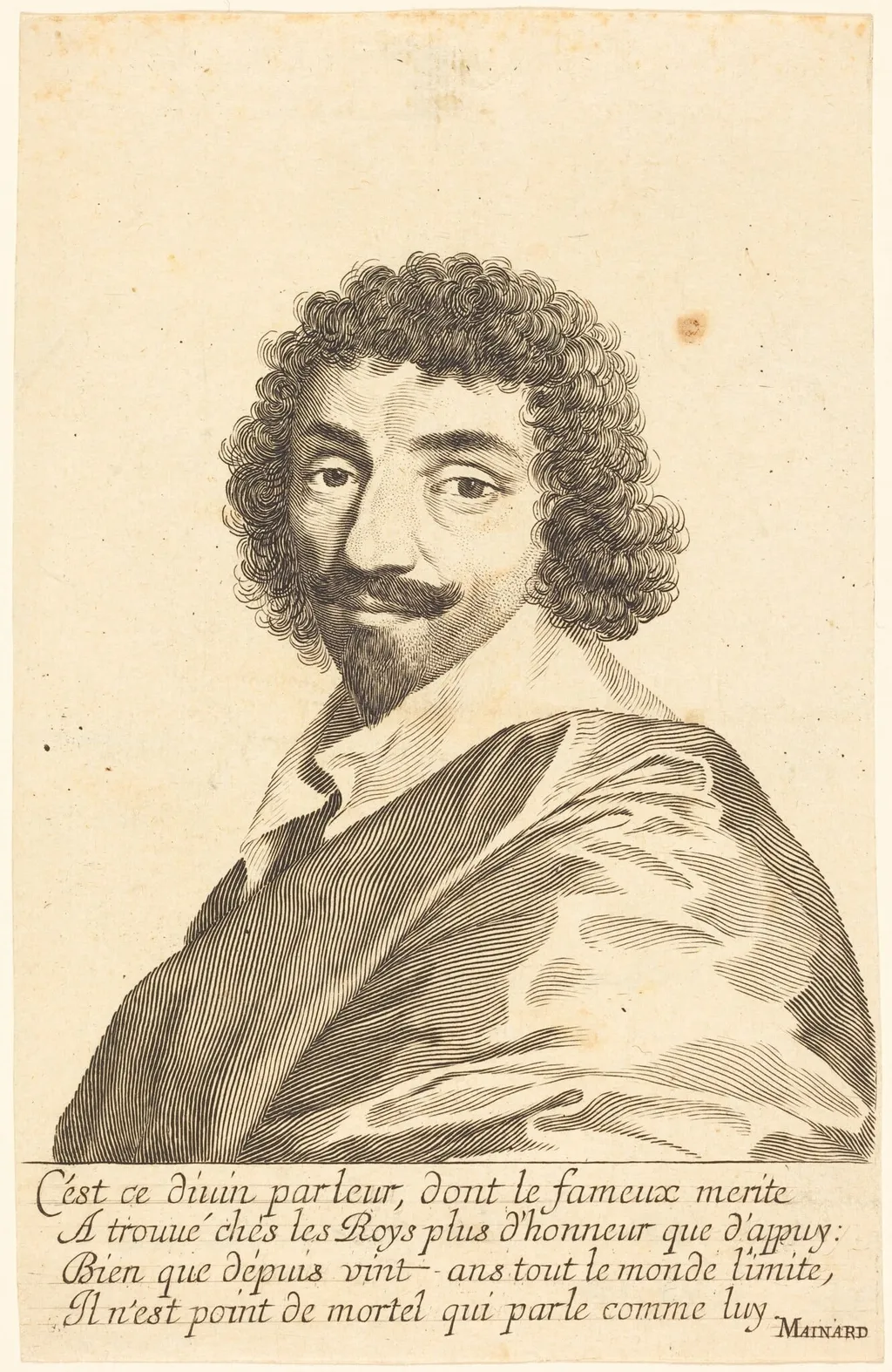 Jean-Louis Guez de Balzac, by Claude Mellan, ink, 1637