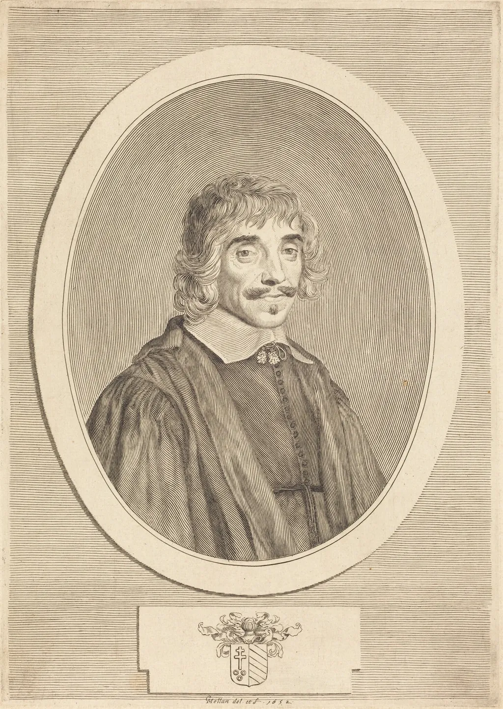 Jean Perrault, by Claude Mellan, ink, 1652