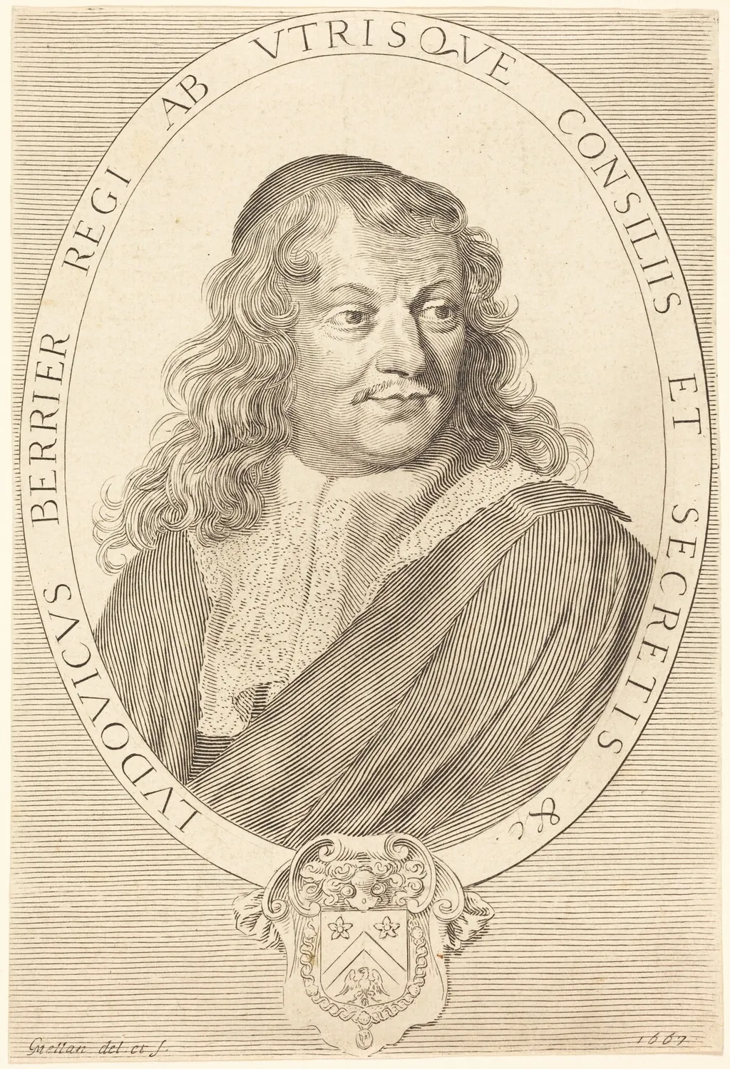 Louis Berryer, by Claude Mellan, ink, 1667