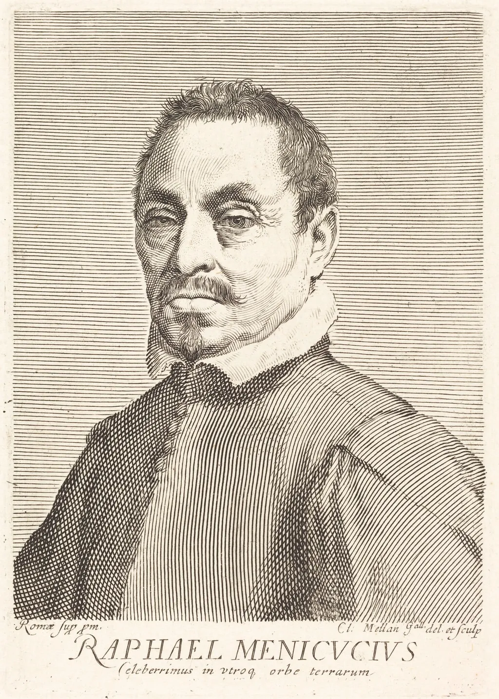 Raffaello Menicucci, by Claude Mellan, ink, 1643