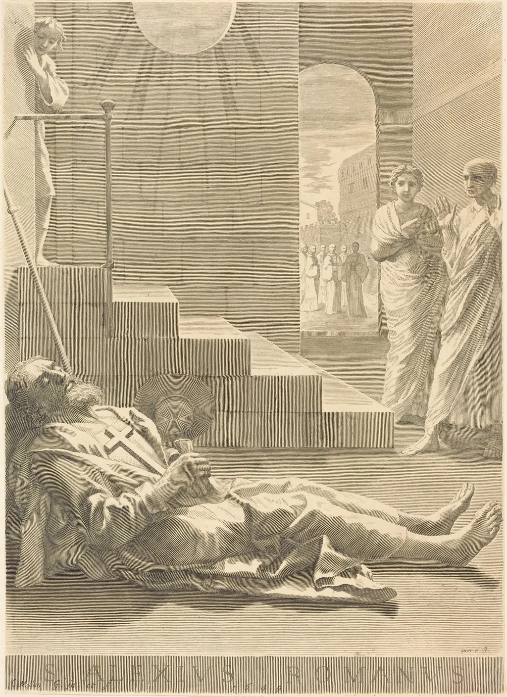 Saint Alexis, by Claude Mellan, ink, 1649