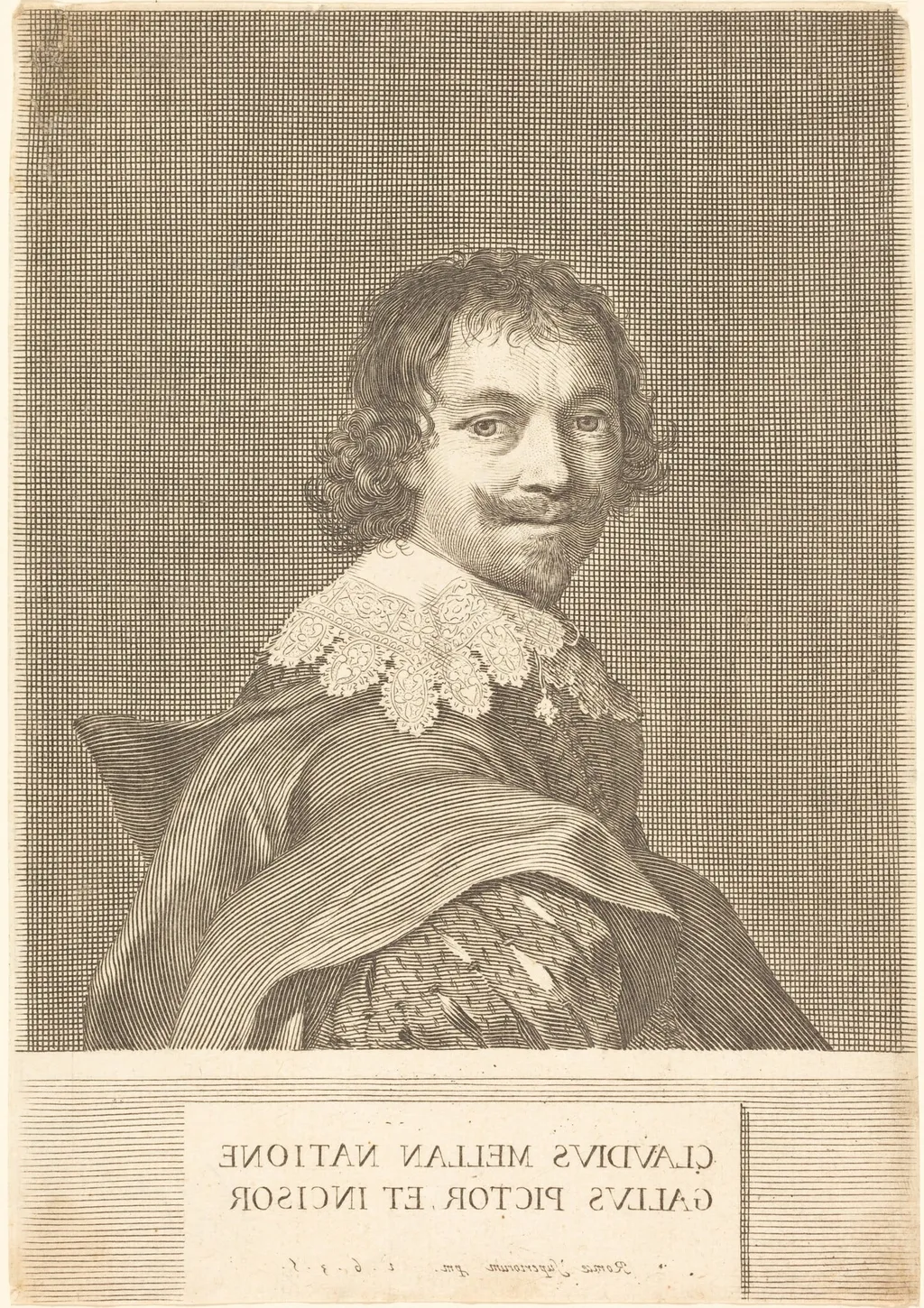 Self-Portrait, by Claude Mellan, ink, 1635