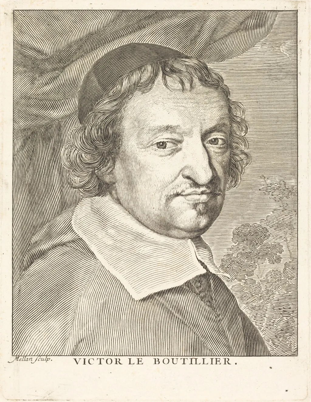 Victor Le Bouthillier, by Claude Mellan, ink, 1658