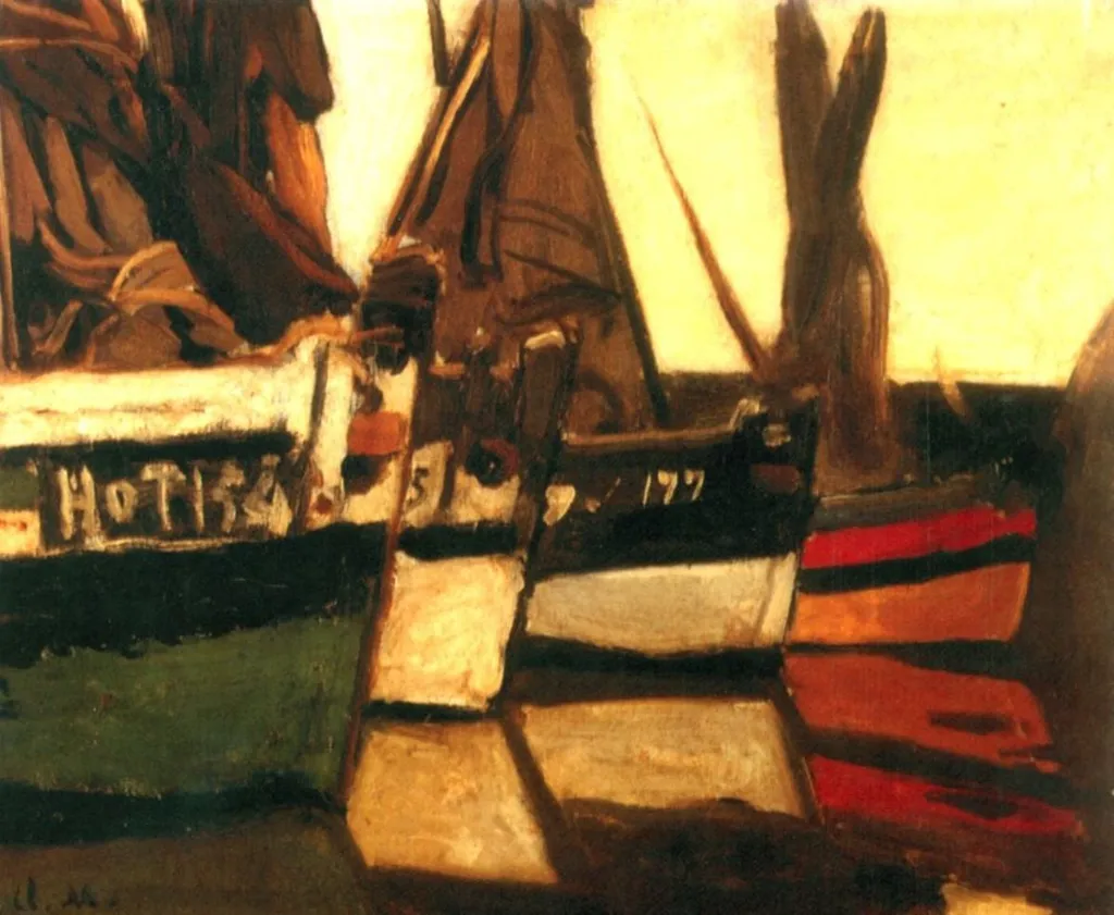 Bateaux de peche, Honfleur/Bărci de pescari la Honfleur, by Claude Monet, unspecified, 1850
