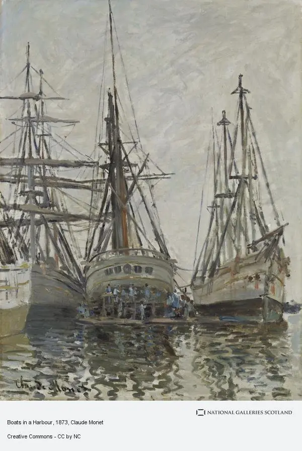 Boats in a Harbour, by Claude Monet