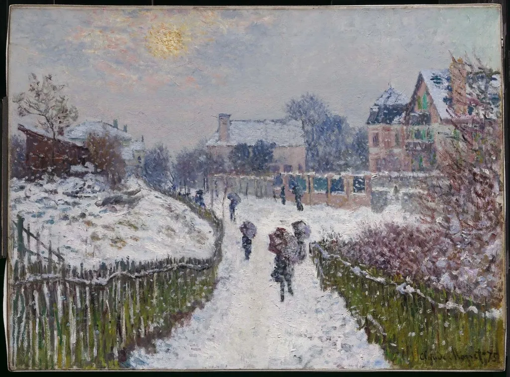 Boulevard Saint-Denis, Argenteuil, in Winter, by Claude Monet, oil, 1875