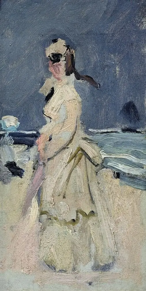 Camille sur la plage, by Claude Monet