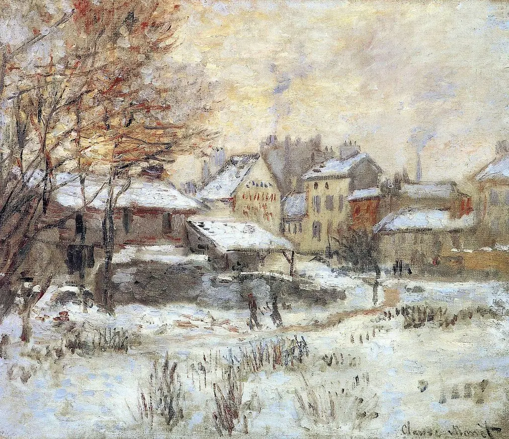 Effet de neige, soleil couchant, by Claude Monet