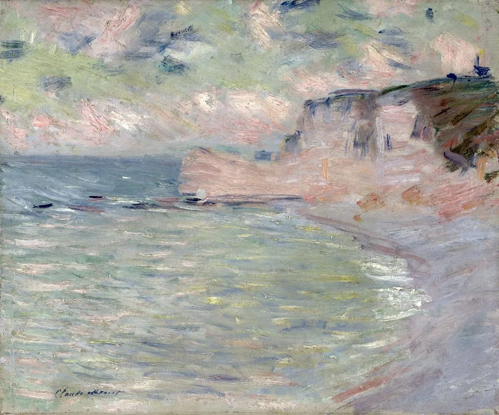Falaise et Porte d'Amont, effet du matin, by Claude Monet, oil, 1893