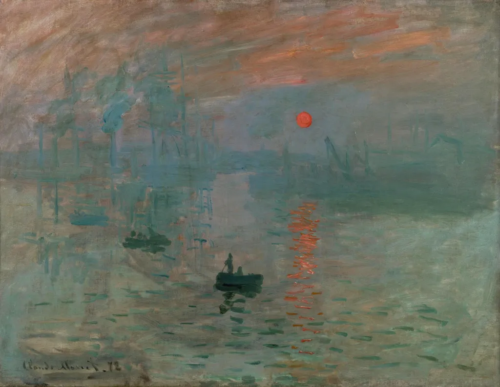 Impression, Sunrise, by Claude Monet, oil, 1872