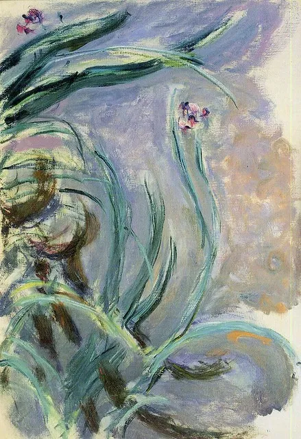 Iris, by Claude Monet, oil, 1924