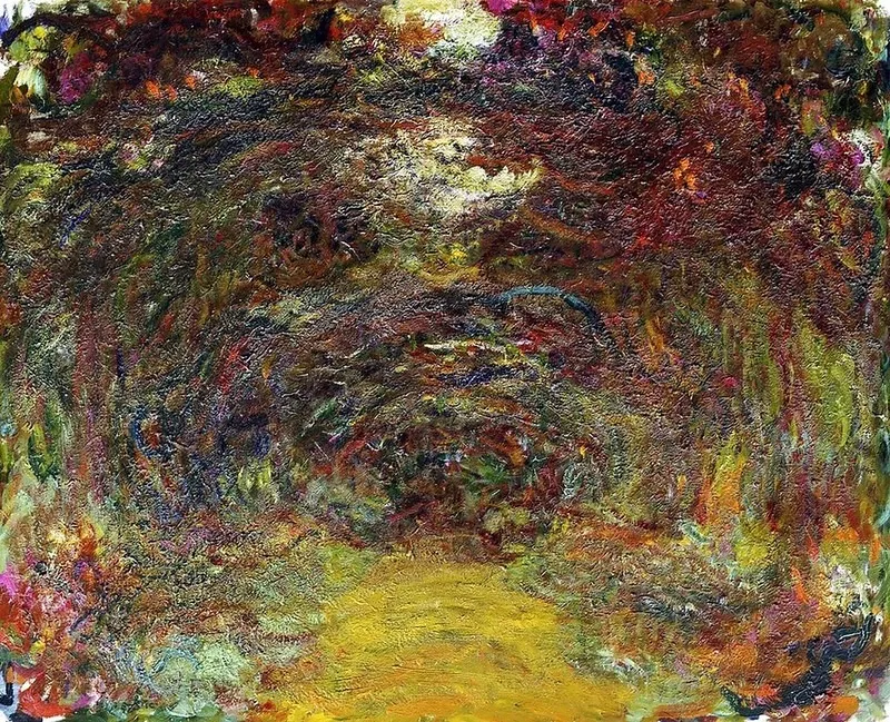 L'allée des rosiers, by Claude Monet, oil, 1921