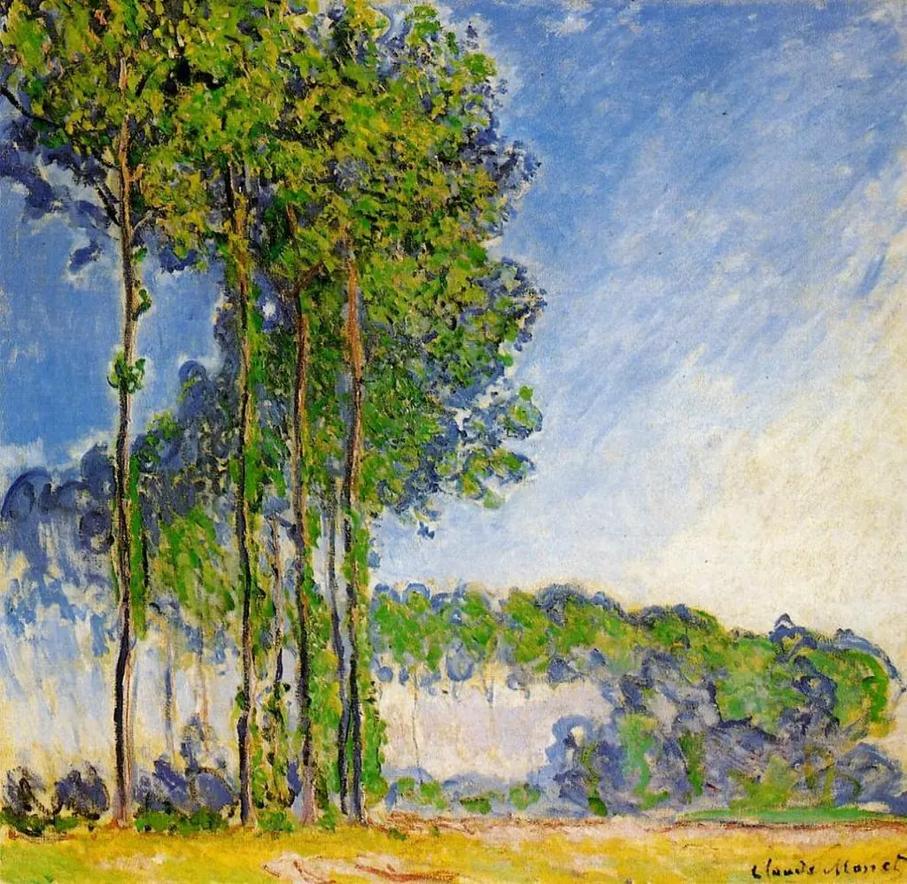 Les Peupliers, by Claude Monet