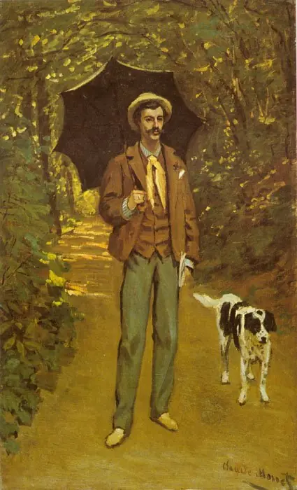 Man with a Parasol, by Claude Monet